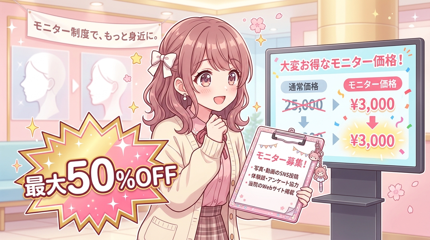 最大50%OFFも可能なモニター制度の紹介